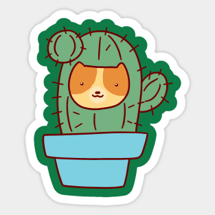 Cat Face Cactus Sticker